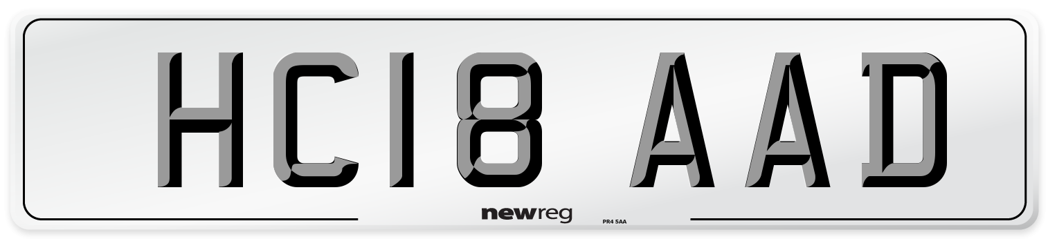 HC18 AAD Number Plate from New Reg